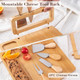Bamboo Charcuterie Board Set - Cheese Serving Platter With 4 Stainless Steel Knives And Fruit Tray - Elegant Cheese Board For Parties Weddings And Home Entertaining