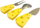 3 Piece Cheese Knives Set - Small Steel Stainless Knives Forks & Spoons For Spreading Charcuterie & Cheese Perfect For Cheese Slicer & Butter Cutter Yellow