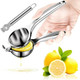 Lemon Squeezer Stainless Steel With Premium Heavy Duty Solid Metal Squeezer - Large Manual Citrus Press Juicer And Lime Squeezer Stainless Steel
