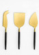Gold Cheese Knives Set 3 Piece Stainless Steel (Gold/White)