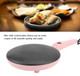 Ymiko Electric Crepe Maker Automatic Temperature Control Non Stick Coating 8 Inch Crepe Maker With Silicone Spatula Applicable For Kitchen (Pink2)
