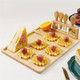 1Set Wooden Cheese Board With Knife And Fork Wooden Cutting Board Cheese Board With Knife Set Home Baking Knife Board Bread Board For Home Kitchen Restaurant Hotel Kitchen Supplies