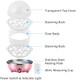 Double Layer Egg Cooker 14 Egg Capacity Hard Boiled Egg Cooker Anti-Dry Electric Egg Boiler With 40Ml Measuring Cup Steam Vegetables Pink