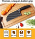 Yukaba Crinkle Potato Cutter 2.9" X 11.8" Stainless Steel Waves French Fries Slicer Handheld Chipper Chopper Vegetable Salad Chopping Knife Home Kitchen Wavy Blade Cutting Tool Black (1 Pack)