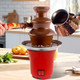 Mini Chocolate Fountain Machine Electric Chocolate Fondue Fountain Machine For Parties For Candy Butter Cheese Red