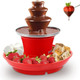 Mini Chocolate Fountain Machine Electric Chocolate Fondue Fountain Machine For Parties For Candy Butter Cheese Red