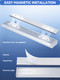 Oxyled Motion Sensor Light For Home Under Cabinet Light Wireless Lights For Wall 10 Led Lights Battery Operated Light With Magnetic Stick Up For Cupboard 3 Pack - Aluminium Abs White