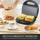 Aigostar Sandwich Maker With Non-Stick Deep Grid Surface For Egg Ham Steaks Panini Press Grill Sandwich Maker Double-Sided Heating Sandwich Press Indicator Light Locking Lid Cool Touch Handle Aigostar Sandwich Maker With Non-Stick Deep Grid Surface For Egg Ham Steaks Panini Press Grill Sandwich Maker Double-Sided Heating Sandwich Press Indicator Light Locking Lid Cool Touch Handle