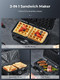 3 In 1 Sandwich Maker Waffle Maker With Removables Plates Panini Press Waffle Iron Set With 5-Gear Temperature Control Non-Stick Coating Cool Touch Handle Anti-Skid Feet For Breakfast 1200W