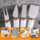 4 Pcs Cheese Knives Set Stainless Steel Soft Cheese Knife Fork Parmesan Flat Cheese Knife For Charcuterie And Cheese Spread (Black)