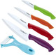 Cook N Home 9-Piece Ceramic Knife Set With Sheaths Multicolor