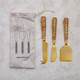 Creative Co-Op Reindeer Handle Brass Cheese Knives Brass Set Of 3