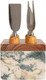 Creative Co-Op Reindeer Handle Brass Cheese Knives Brass Set Of 3