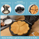 Cucinapro Heart Waffle Maker- Make 5 Heart Shaped Waffles For Special Loved Ones Breakfast- Nonstick Baker With Easy Cleanup Electric Waffler Griddle Iron W Adjustable Browning Control- For Her