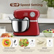 Stand Mixer With 12 Speed5.3 Quart Electric Mixer With Tilt Head Kitchen Mixer For Daily Use With Egg WhiskDough HookFlat Beater Red