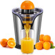 Fohere Orange Juicer Squeezer Electric Citrus Juicer With Two Interchangeable Cones Suitable For Orange Lemon And Grapefruit Brushed Stainless Steel