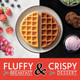 Gourmia Gwm468 Dual Pour Waffle Maker With Easy Pour Spout + Horizontal Pour Angled Cooking 5 Shade Settings And Indicator Lights - Recipe Book Included