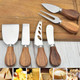 6Pcs Cheese Knife Set Cheese Knives Cutter Fork Spreading Wood Handle Stainless Steel Slicer Set Of 6 Cheese Knife For Charcuterie Boards Cutlery Set Cheese Knife Collection