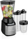 Hamilton Beach Multiblend Smoothie Blender With 4 Shatterproof Bpa Jars And Lids Large 32Oz Jar 8Oz Grinder For Nuts & Spices And 2 Portable Travel Cups 650 Watts Black And Stainless (52400)