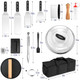 Hasteel Griddle Accessories Kit Of 28 Heavy Duty 18/10 Stainless Steel Teppanyaki Spatula For Flat Top Barbecue Professional Grill Bbq Cooking Tools Set Indoor Outdoor Wooden Handle & Melting Dome