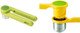 Joseph Joseph Helix Garlic Press And Citrus Juicer Ergonomic Twist-Action Hand Press Stainless Steel Set Green And Yellow
