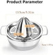 Manual Lemon Lime Orange Juicer Squeezer 304 Stainless Steel Citrus Press With 15Oz Bowl ＆2 Pour Mouths Slots Strainer Robust Metal Hand Juicer For Small Grapefruit Dishwasher Safe (Silver)