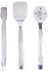 Mont Alpi Matk Heavy Duty Stainless Steel 3 Piece Tool Kit With Double Cleaning Brush - Outdoor Barbecue Grilling Accessory Set - Lockable Tongs Solid Head Spatula & Grill Brush With Extra Scrub Head
