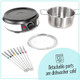 Nostalgia 6-Cup Electric Fondue Pot Set For Cheese & Chocolate - 6 Color-Coded Forks Temperature Control - Stainless Steel Kitchen Gadgets And Appliances For Hors D'Oeuvres And More - Stainless Steel