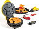 Nostalgia Mymini Cars And Trucks Shape Electric Waffle Maker 5-Inch Non-Stick Griddle For Waffles Hash Browns Eggs And More Yellow