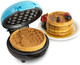 Nostalgia Mymini Personal Electric Snowman Waffle Maker 5-Inch Cooking Surface Waffle Iron For Hash Browns French Toast Grilled Cheese Quesadilla Brownies Cookies Blue
