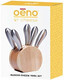 Blocco Cheese Tool Set Five Sculptured Knives And Spreaders Contains Ruberwood Storage Block