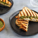 Panini Press Grill And Sandwich Maker 180 Degree Open Ceramic Plates Stainless Steel Finish