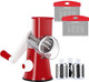 Ourokhome Rotary Cheese Grater Shredder And Pastry Dough Bench Scraper Knife With Vegetable Peeler And Cleaning Brush (Red)