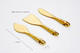 Pampa Bay Wood Look Titanium-Plated Porcelain Set Of 3 Cheese Knives 5.8 Inch Gold/White/Wood Look