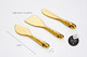 Pampa Bay Wood Look Titanium-Plated Porcelain Set Of 3 Cheese Knives 5.8 Inch Gold/White/Wood Look