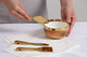 Pampa Bay Wood Look Titanium-Plated Porcelain Set Of 3 Cheese Knives 5.8 Inch Gold/White/Wood Look