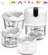 (100+250+350Ml) White 3 Pcs Cordless Mini Food ChopperSmall Food Processor For GarlicNutMeat