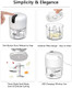 (100+250+350Ml) White 3 Pcs Cordless Mini Food ChopperSmall Food Processor For GarlicNutMeat