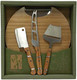 Red Vanilla Gr916-249 Slice Bamboo Cheese Board Set With Food Tray & Cheese Knife Brown