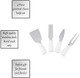 Santa Barbara Design Studio Set Kitchen Essentials Face To Face Designs Black And White Cardboard Book Box 4-Pieces Say Cheese Ceramic Cheese Knives