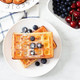 Waffle Molds 4 Cavities Heart Shaped And Square Waffle Silicone Mold Waffle Maker Baking Tray Mold For Waffle Cake Candy Chocolate(3 Pack)