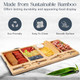 Charcuterie Board - Large Bamboo Cheese Board With Magnetic Knife Set - Wooden Cheese Platter - Foldable Charcuterie Board For House Warming s Home & Wedding s Charcuterie Board - Large Bamboo Cheese Board With Magnetic Knife Set - Wooden Cheese Platter - Foldable Charcuterie Board For House Warming s Home & Wedding s
