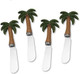 Supreme Housewares Palm Tree Cheese Spreaders Hand-Painted Resin Handles With Stainless Steel Blades For Spreading Cream Cheese Butter Jam Or Sandwich Set Of 4