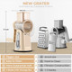 Susteas Rotary Cheese Grater With Handle And Cold Press Juicer 5.3" Feed Chute Slow Masticating Machines With 300W