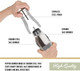 Trudeau Stainless Steel Manual 2-In-1 Salt And Pepper Mill - 7.5-Inch Space-Saving Grinder With Durable Carbon Steel Pepper Grinder And Rust-Proof Ceramic Salt Grinder - Adjustable Grind Settings