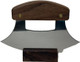 The Ulu Factory Alaska American Walnut Ulu Knife 6" Stainless Steel Blade With Block Wood Stand Moose Head