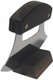 The Ulu Factory Alaska American Walnut Ulu Knife 6" Stainless Steel Blade With Block Wood Stand Moose Head