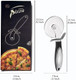 8.4-Inch Stainless Steel Pizza Cutter With Pie Server Super Sharp Pizza Cutter Wheel Premium Pizza Slicer/Rocker Blade/Knife Easy To Cut And Clean With Finger Guard Protects Dishwasher Safe