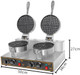 Commercial Strange Shape Waffle Machine 3 Pcs Non Stick Abalone Shape Waffle Iron Electric Sausage Grill Baker Waffle Iron Baking Machine 5 Min/Batch 1600W 110V