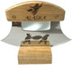 The Ulu Factory Alaska Birch Ulu Knife 6" Stainless Steel Blade With Block Wood Stand Etched Blade Blanket Toss